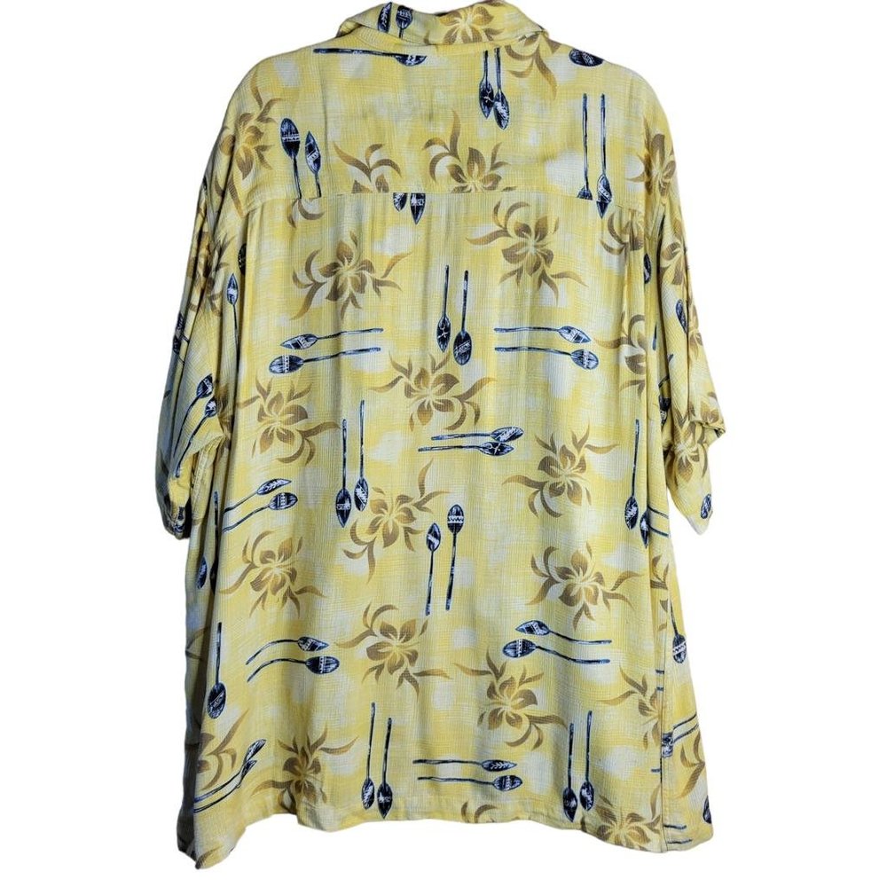 Quicksilver Silver Edition Yellow Floral Button Front Shirt Men Size XXL - Picture 2 of 12